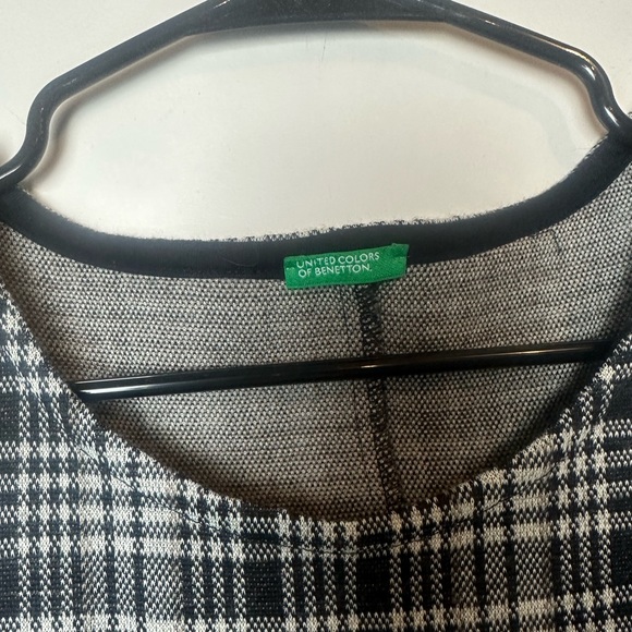 Y2K Preppy Benetton plaid tweed mini dress size Large collegiate private school - Picture 2 of 7